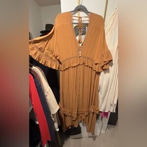 FP XS MAXI PARADISO DRESS/ COVER UP WITH BUTTONS AND POCKETS